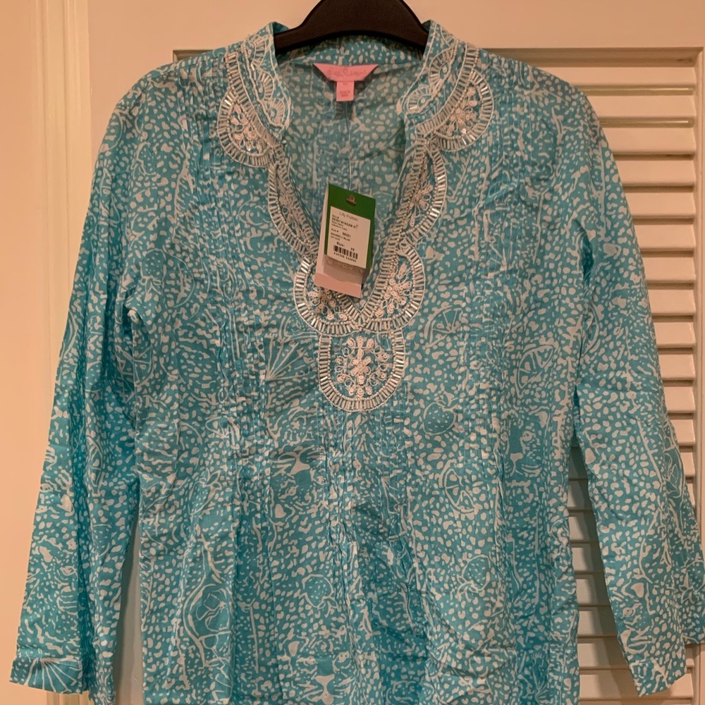 HP🎉 NWT Lilly Pulitzer Sarasota Tunic (“Shorely Blue”) - Picture 4 of 12